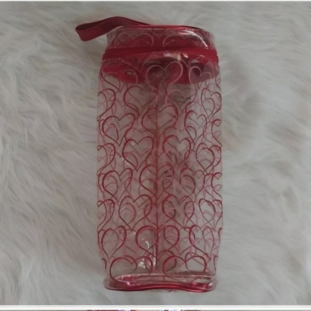Avon Red Heart Clear Tote Cylinder Style Bag